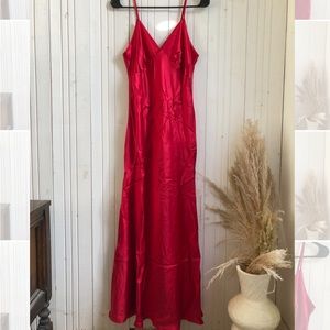 Red Silk Slip Dress